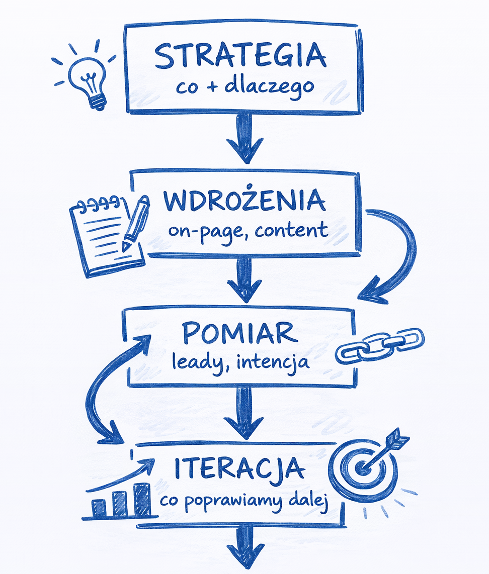 System SEO: strategia → wdrożenia → pomiar → iteracja
